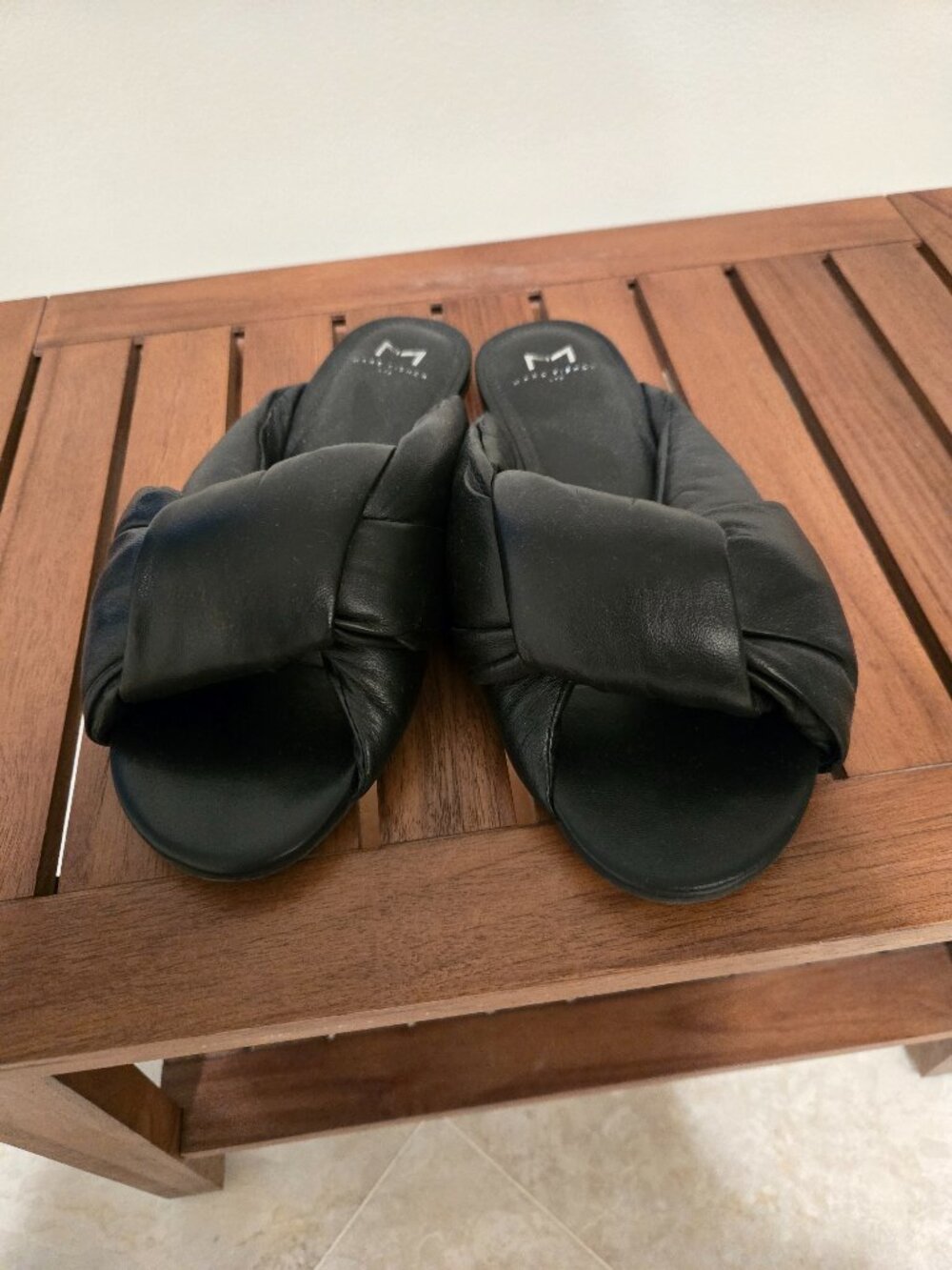 Marc Fisher Black Puffy Bowed Sandal